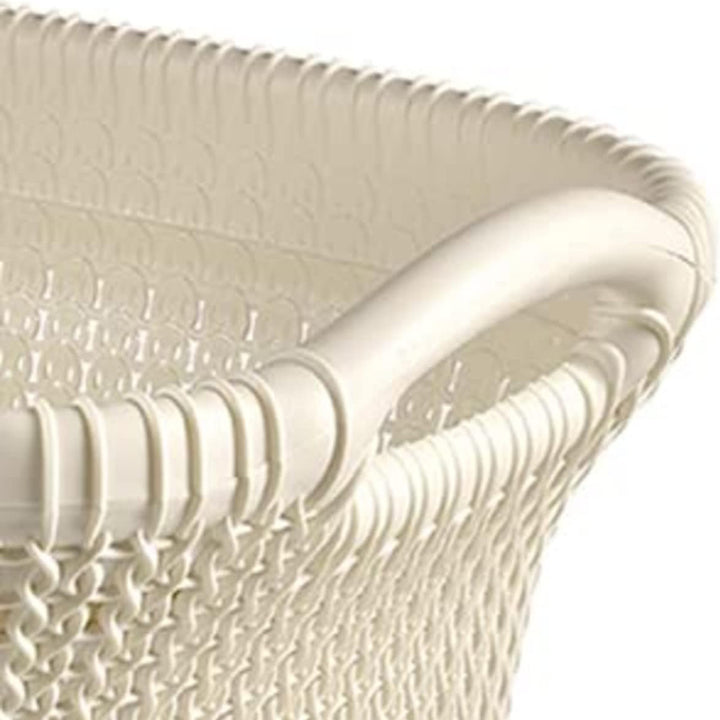 Cesto per biancheria Curver, 2 manici, 40l, crema, Knit