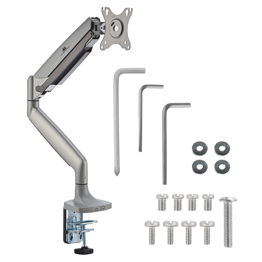 Supporto per monitor Maclean, doppio braccio, con molla a gas, 17"-45", 16 kg, MC-969