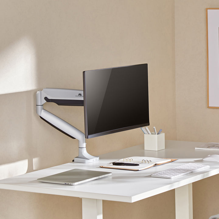 Supporto per monitor Maclean, doppio braccio, con molla a gas, 17"-45", 16 kg, MC-969