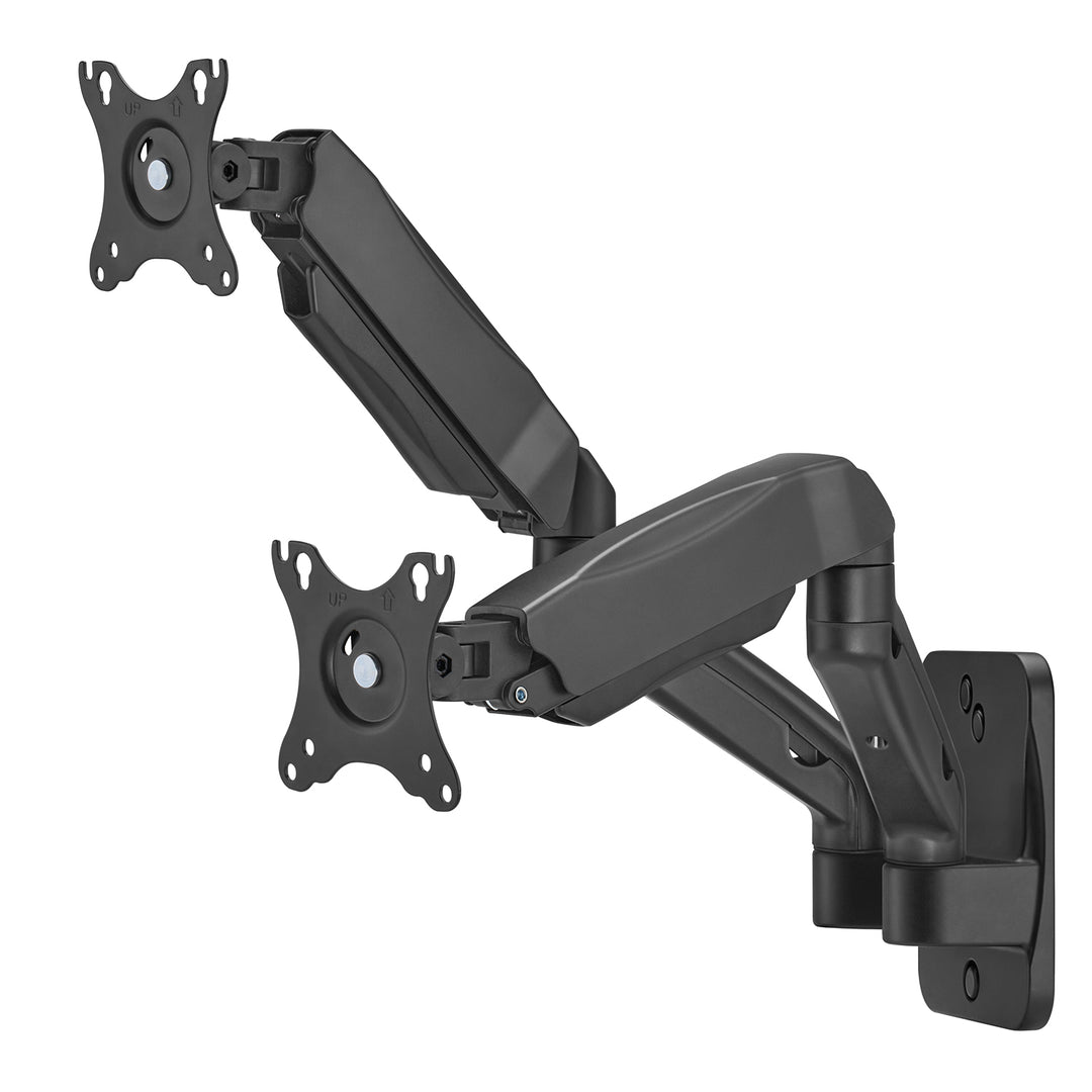 Supporto a parete per due monitor Maclean, 17-32'', 9 kg max, molla meccanica, MC-988