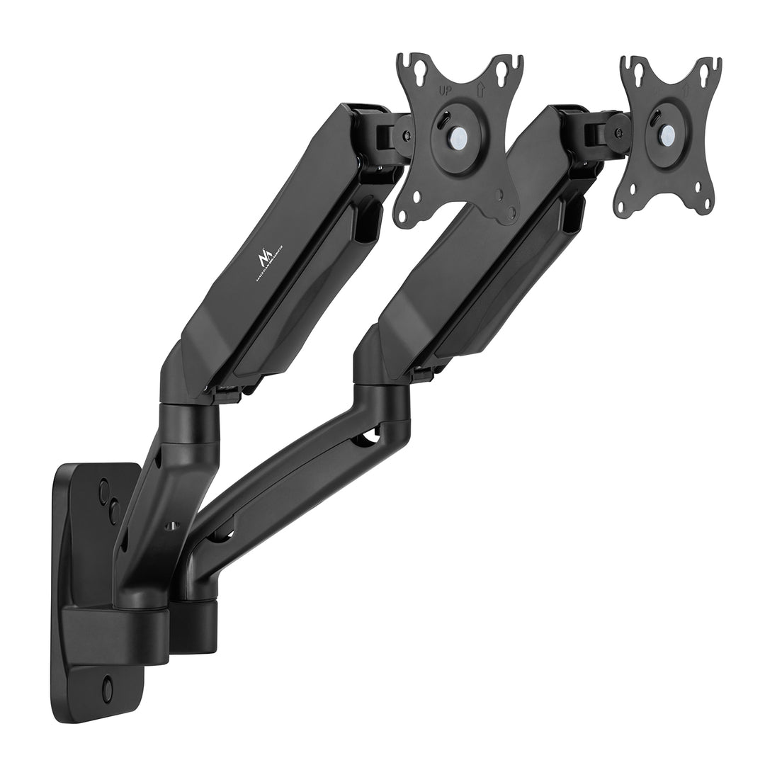 Supporto a parete per due monitor Maclean, 17-32'', 9 kg max, molla meccanica, MC-988