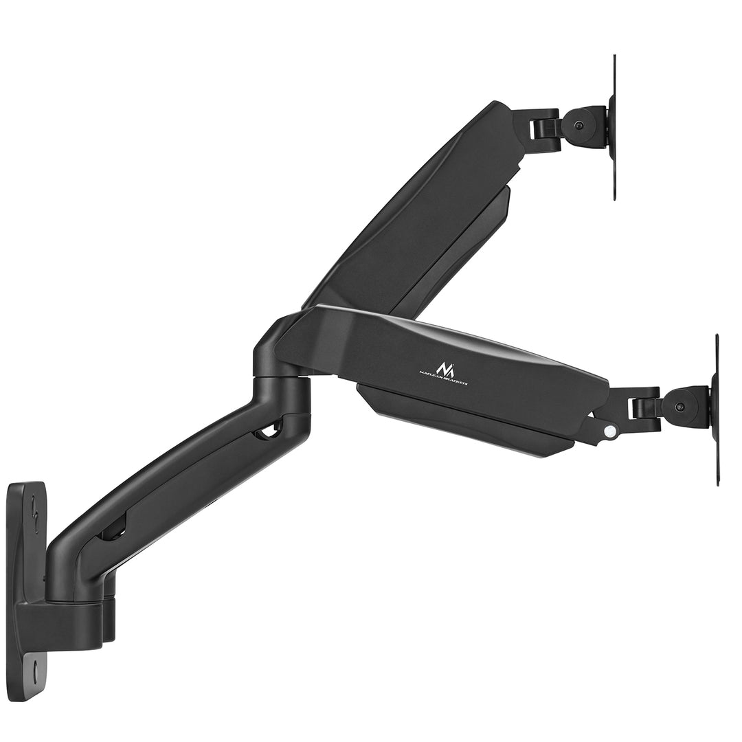 Supporto a parete per due monitor Maclean, 17-32'', 9 kg max, molla meccanica, MC-988