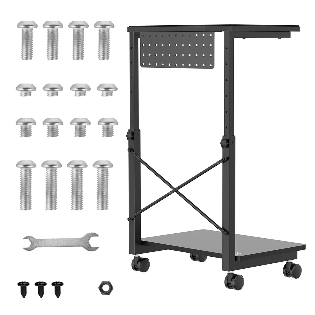 Carrello portacomputer con ripiano NanoRS, 80 kg max, altezza regolabile 550~850 mm, RS430