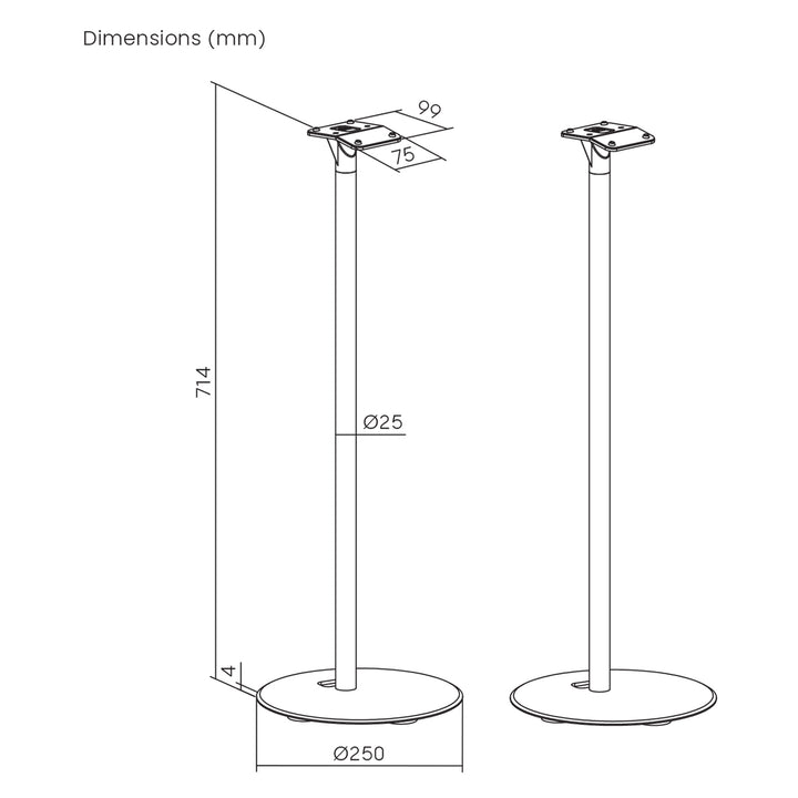 Supporti da pavimento per Sonos® ERA 300, Maclean, MC-995