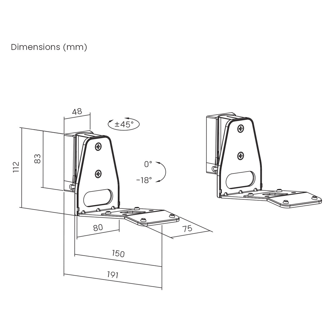 Supporti a parete per Sonos® ERA 300, Maclean, MC-996