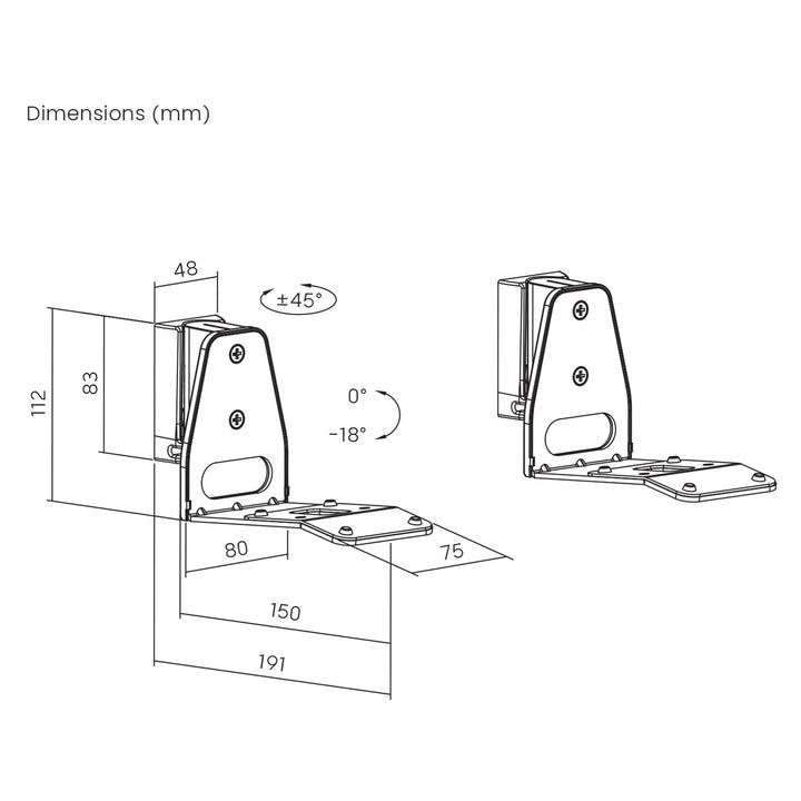 Supporti a parete per Sonos® ERA 300, Maclean, MC-996