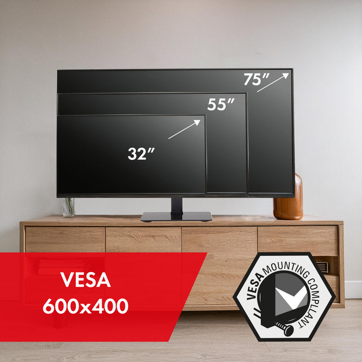 Supporto TV universale Maclean per mobile RTV supporto max 40kg max VESA 600x400 per TV 32-75" MC-386
