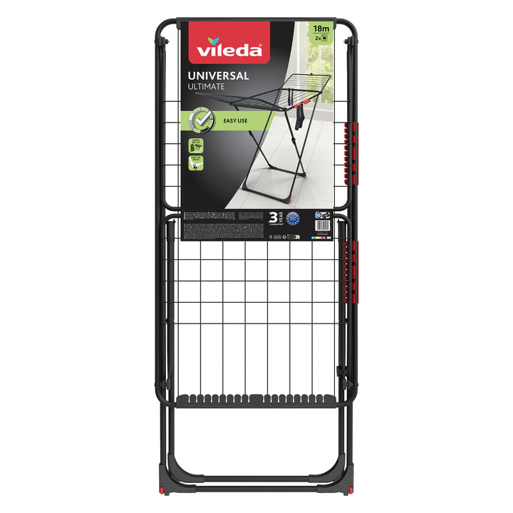 Asciugabiancheria Vileda, superficie di asciugatura 18 m, nero, Universal Ultimate