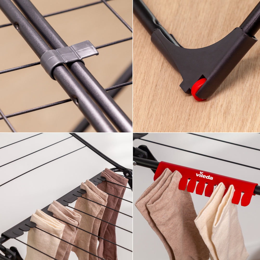 Asciugabiancheria Vileda, superficie di asciugatura 18 m, nero, Universal Ultimate