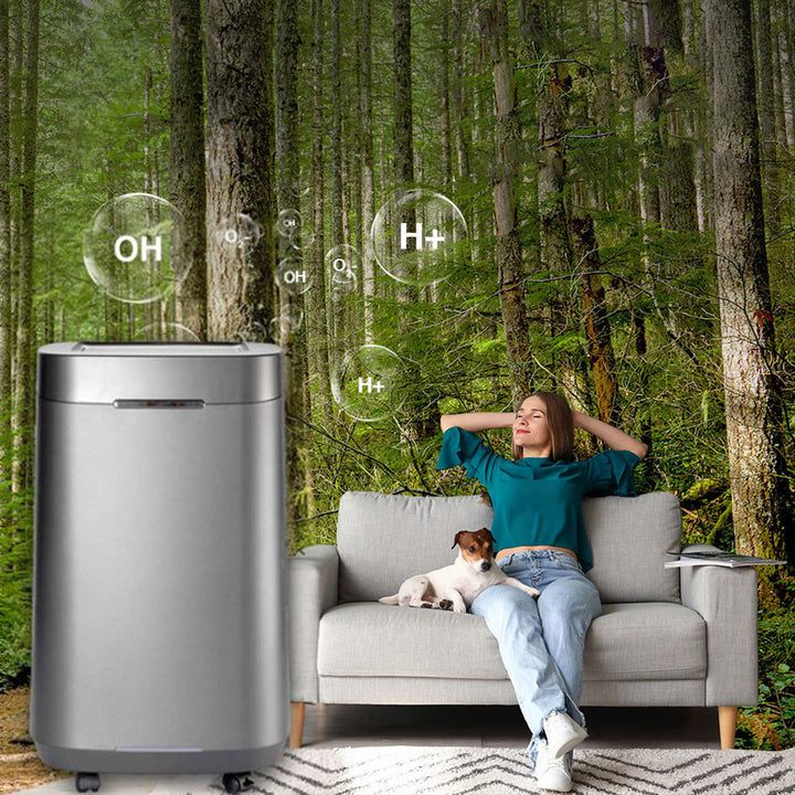 Air Essence Eco Plasma Purificatore d'aria, filtro al grafene, 60m2, filtro ESP, sterilizzatore UVC, grigio