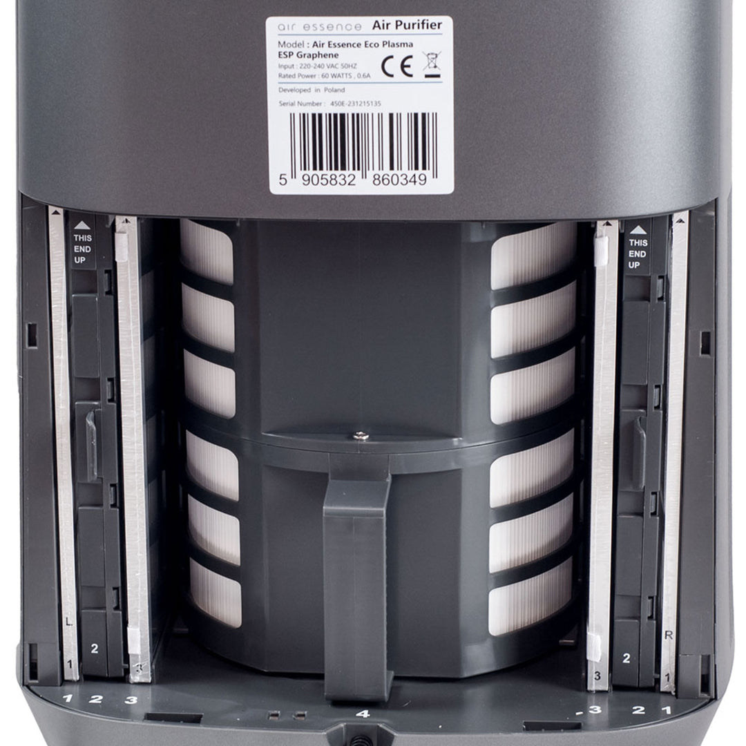 Air Essence Eco Plasma Purificatore d'aria, filtro al grafene, 60m2, filtro ESP, sterilizzatore UVC, grigio