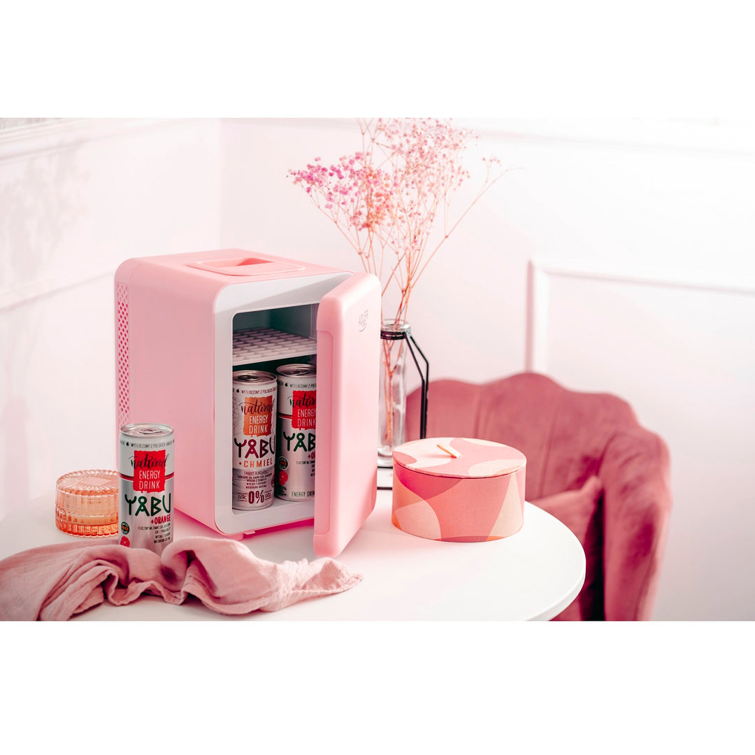 Frigorifero portatile Adler, raffreddamento e riscaldamento, per casa e auto, 4L, rosa, AD 8084