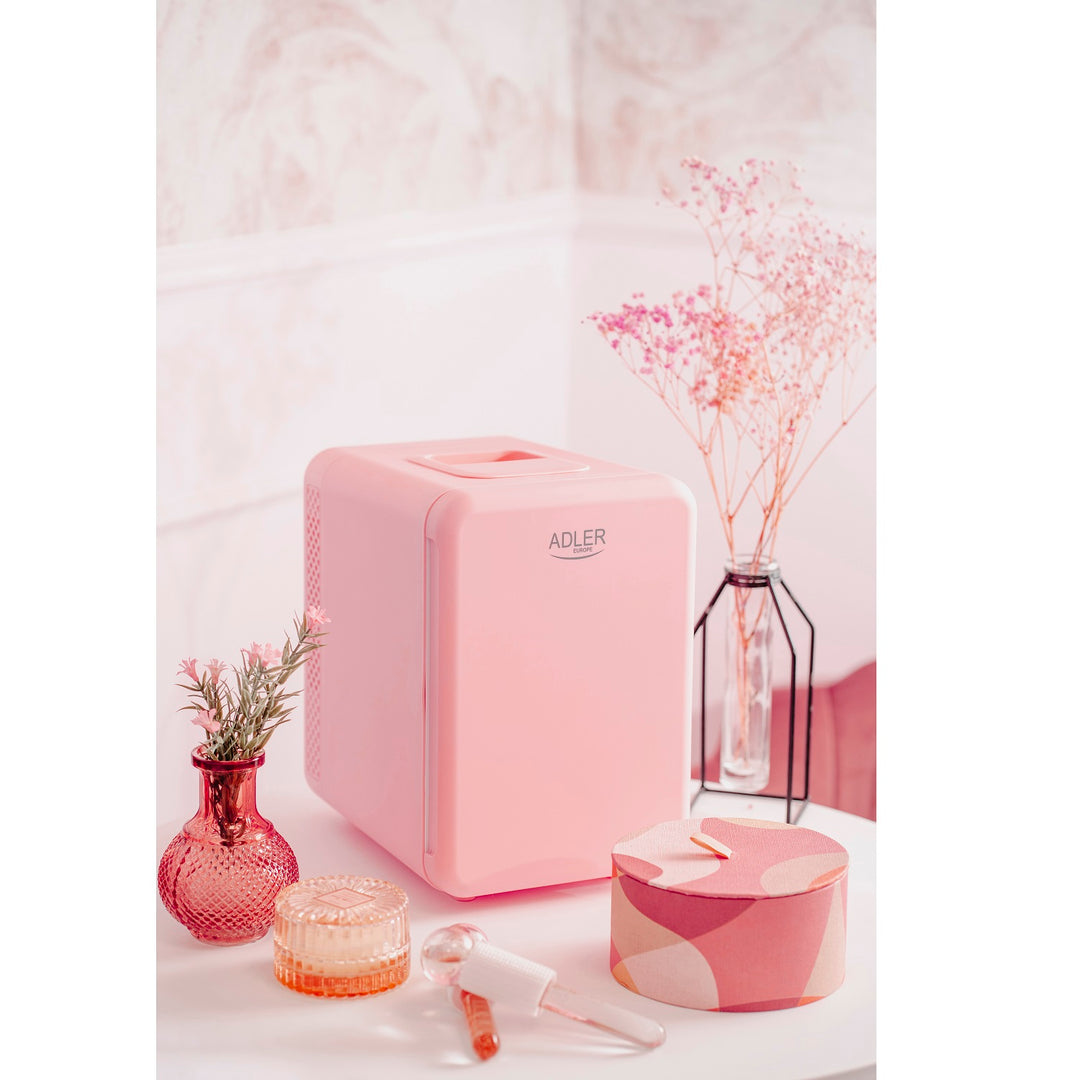 Frigorifero portatile Adler, raffreddamento e riscaldamento, per casa e auto, 4L, rosa, AD 8084