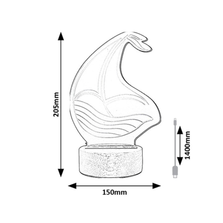 Lampada Rabalux, decorativa, LED, 2W, Barca a vela, Akali