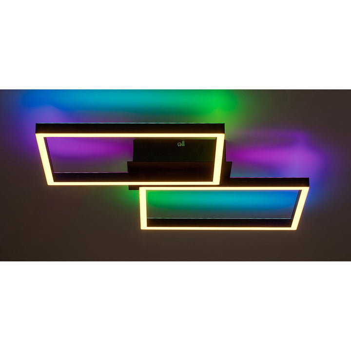 Rabalux, lampada a soffitto, LED 40W, nero, telecomando, Ludano