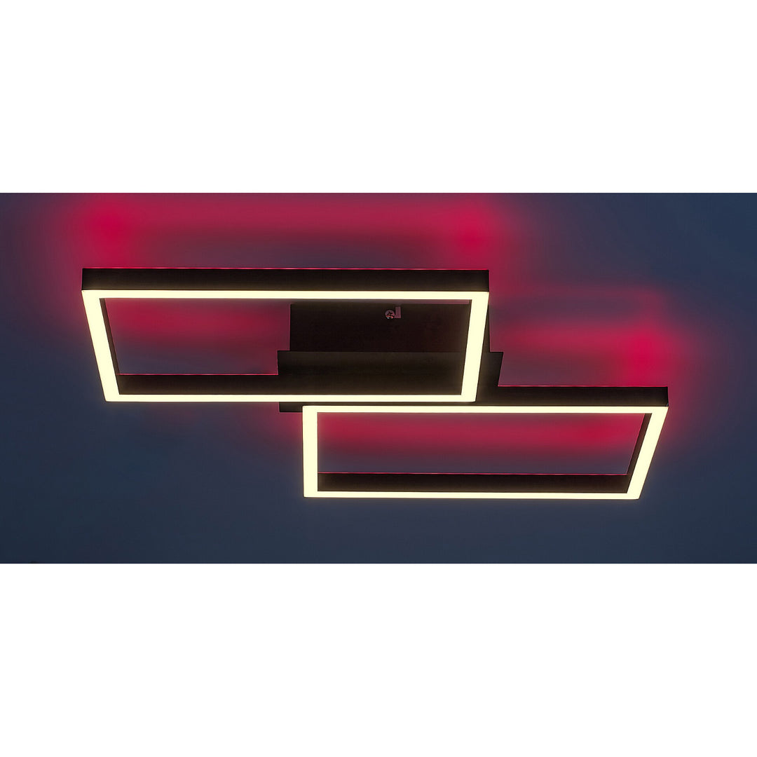 Rabalux, lampada a soffitto, LED 40W, nero, telecomando, Ludano