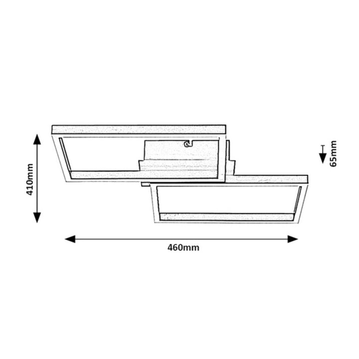 Rabalux, lampada a soffitto, LED 40W, nero, telecomando, Ludano