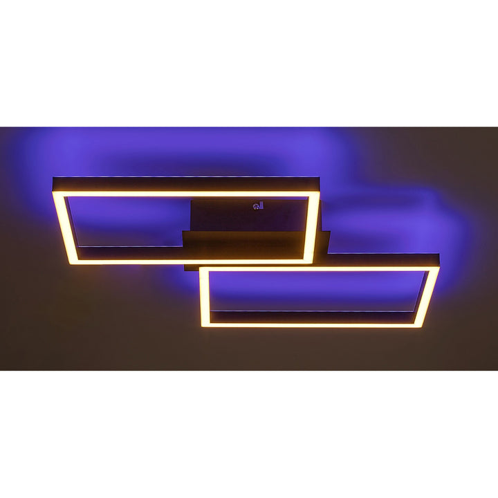 Rabalux, lampada a soffitto, LED 40W, nero, telecomando, Ludano