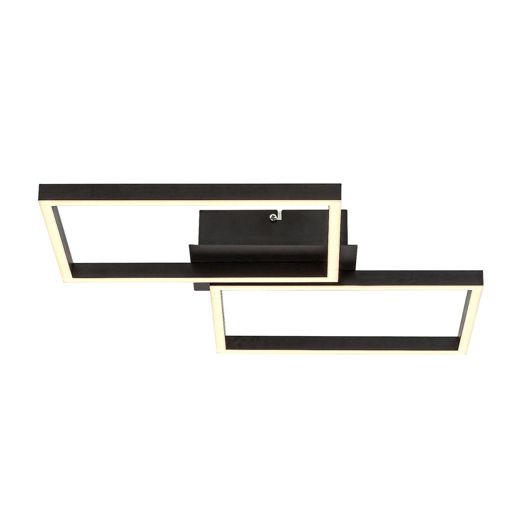 Rabalux, lampada a soffitto, LED 40W, nero, telecomando, Ludano