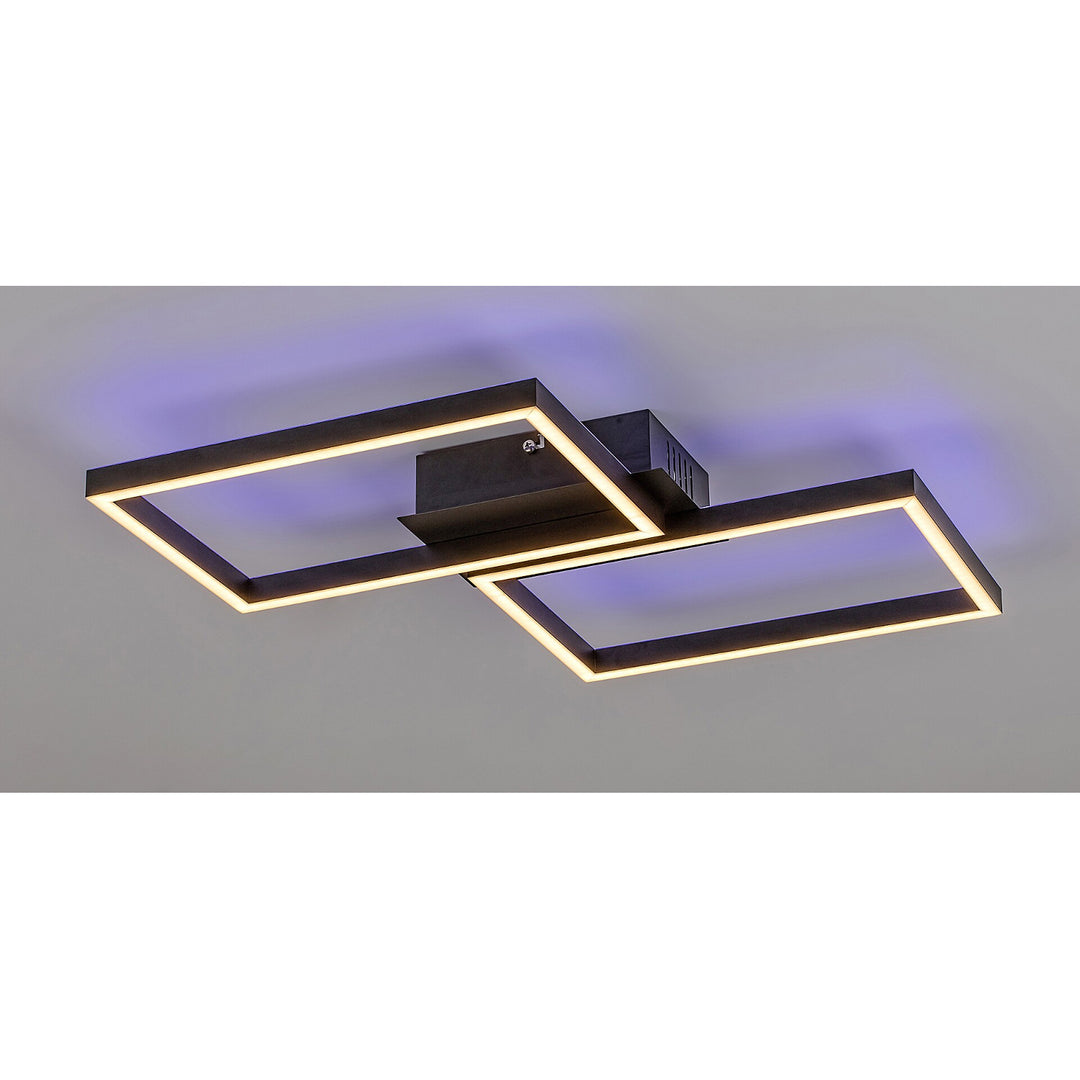 Rabalux, lampada a soffitto, LED 40W, nero, telecomando, Ludano