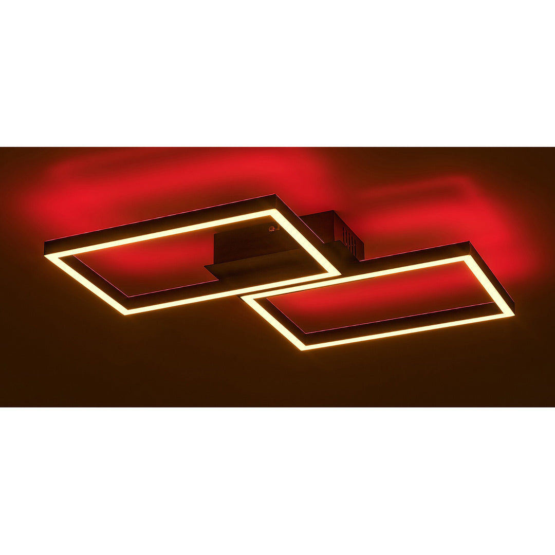 Rabalux, lampada a soffitto, LED 40W, nero, telecomando, Ludano