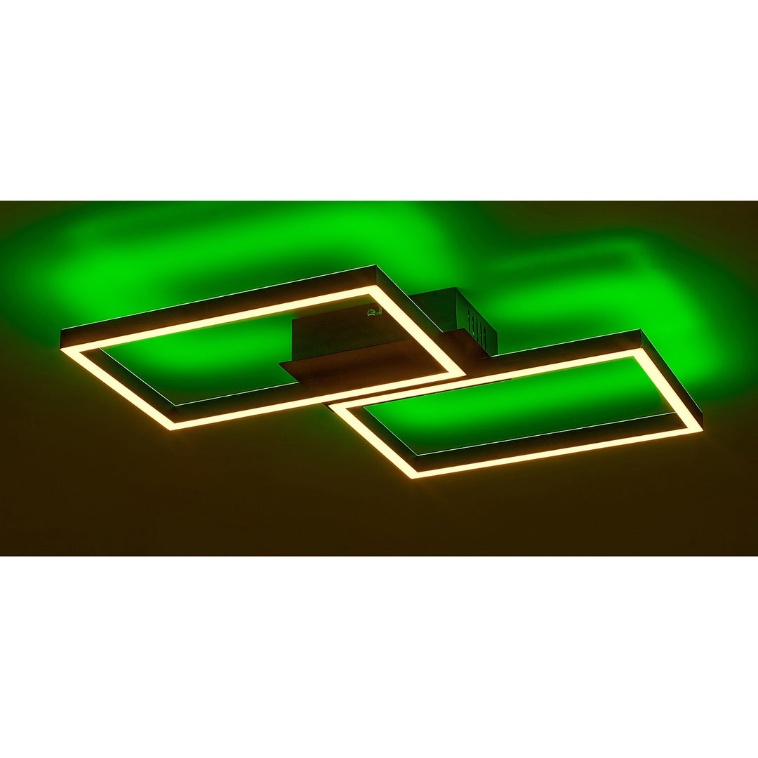 Rabalux, lampada a soffitto, LED 40W, nero, telecomando, Ludano