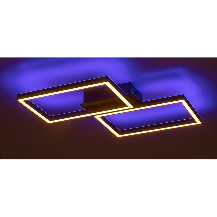 Rabalux, lampada a soffitto, LED 40W, nero, telecomando, Ludano