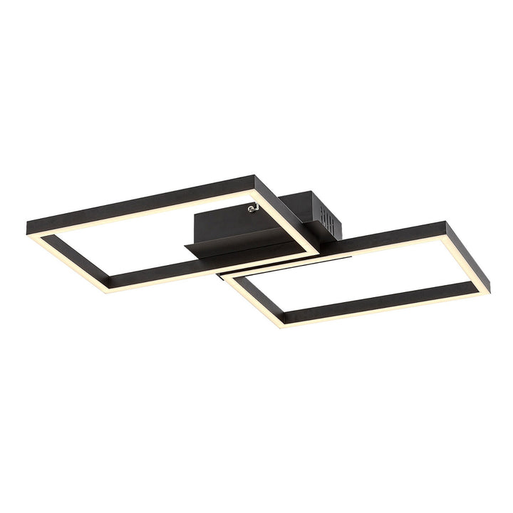 Rabalux, lampada a soffitto, LED 40W, nero, telecomando, Ludano