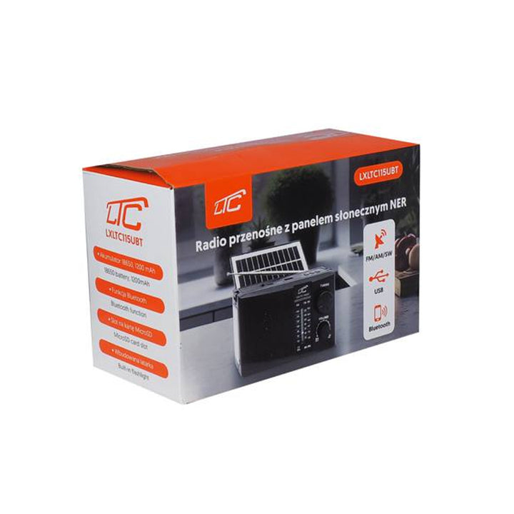Radio portatile LTC NER, Bluetooth, FM/AM/SW, pannello solare, LXLTC115UBT