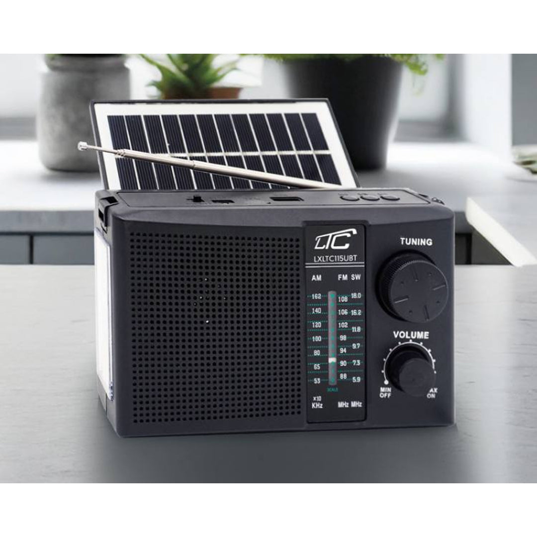 Radio portatile LTC NER, Bluetooth, FM/AM/SW, pannello solare, LXLTC115UBT