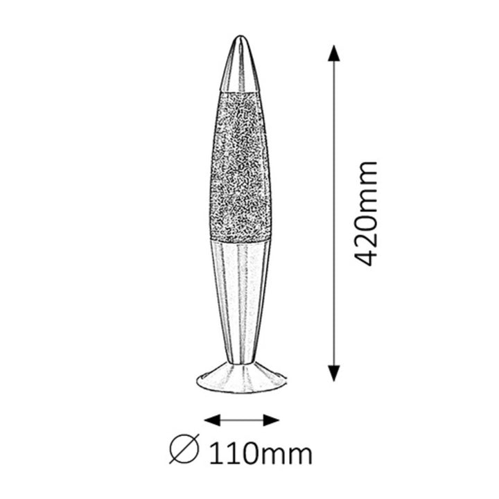 Lampada Rabalux, a lava, con brillantini, 25W, verde, Glitter