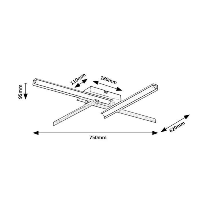 Rabalux, lampada da soffitto, LED 20W, IP20, bianco caldo, Remiel
