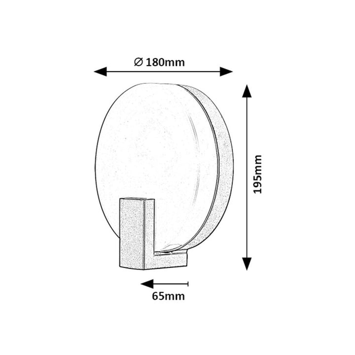 Rabalux lampada da parete, per esterni, circolare, IP44, 10W, nero, Cipro