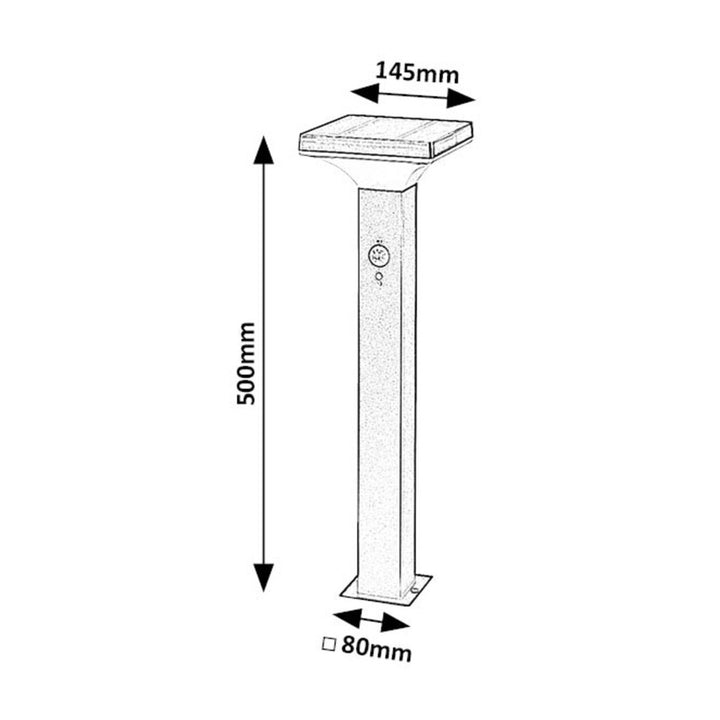 Lampada Rabalux, da esterno, solare, a stelo, LED 4W, IP44, nero, Geleen