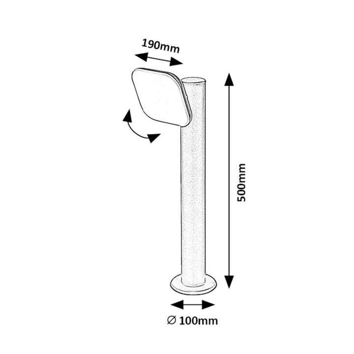 Lampada Rabalux, a stelo, per esterni, LED 12W, IP44, nero, Odiel