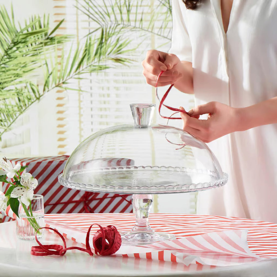 Piatto da portata Pasabahce, vetro, su gamba, con paralume, 32 cm, Patisserie