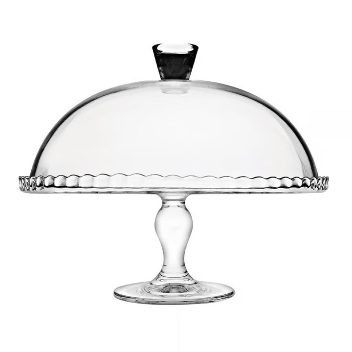 Piatto da portata Pasabahce, vetro, su gamba, con paralume, 32 cm, Patisserie