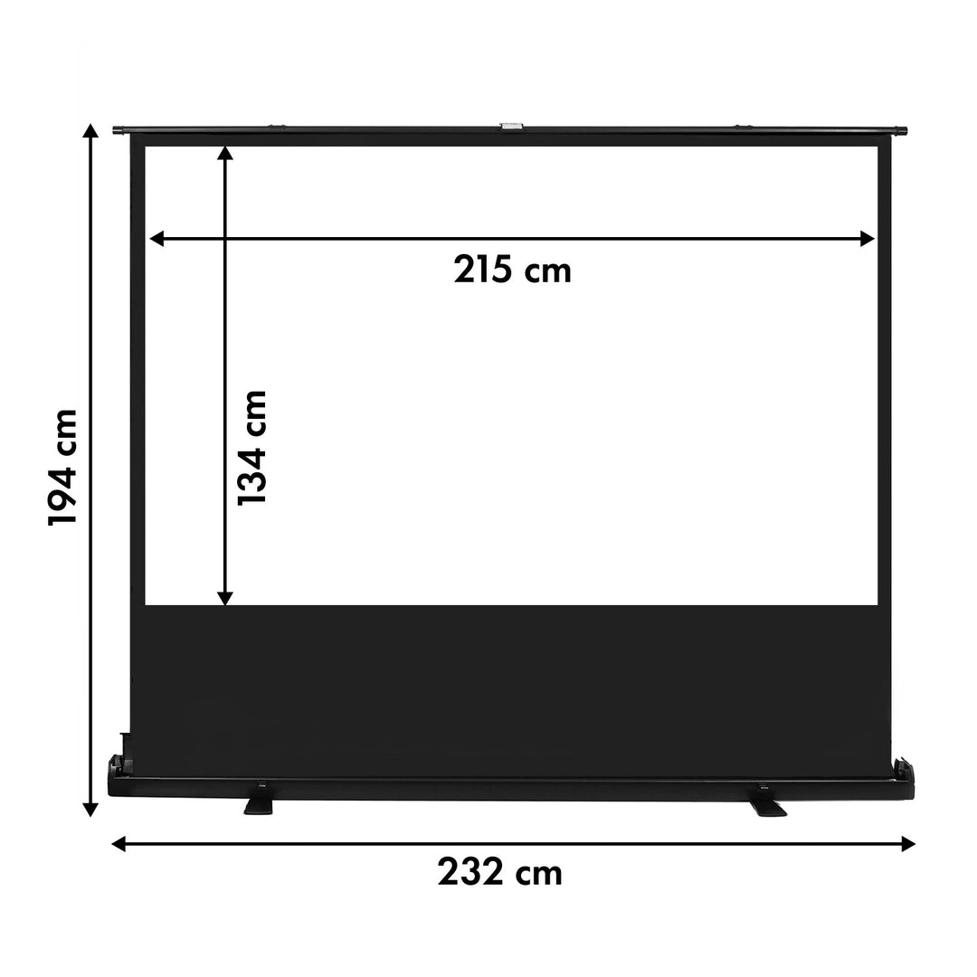 Schermo di proiezione portatile Maclean, compatto, da pavimento, 100", 16:10, MC-213