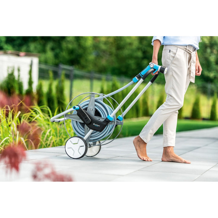 Set da giardino Cellfast, carrello, tubo da 20 m 3/4, irrigatore, raccordi, EXPLORER