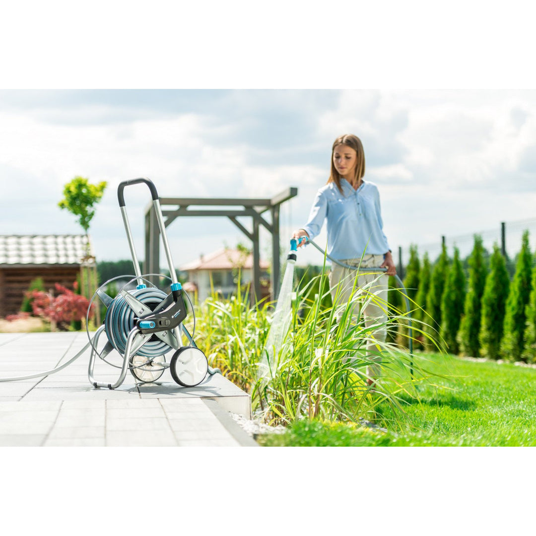 Set da giardino Cellfast, carrello, tubo da 20 m 3/4, irrigatore, raccordi, EXPLORER