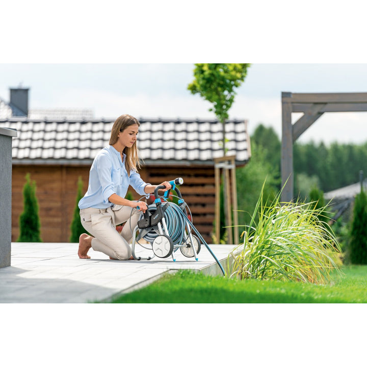 Set da giardino Cellfast, carrello, tubo da 20 m 3/4, irrigatore, raccordi, EXPLORER