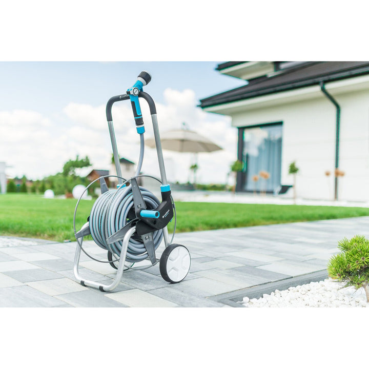 Set da giardino Cellfast, carrello, tubo da 20 m 3/4, irrigatore, raccordi, EXPLORER