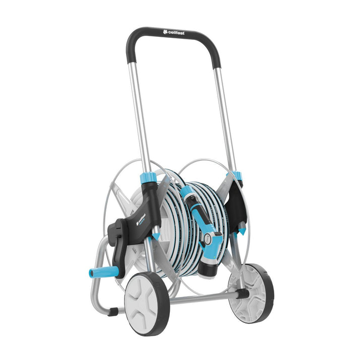 Set da giardino Cellfast, carrello, tubo da 20 m 3/4, irrigatore, raccordi, EXPLORER