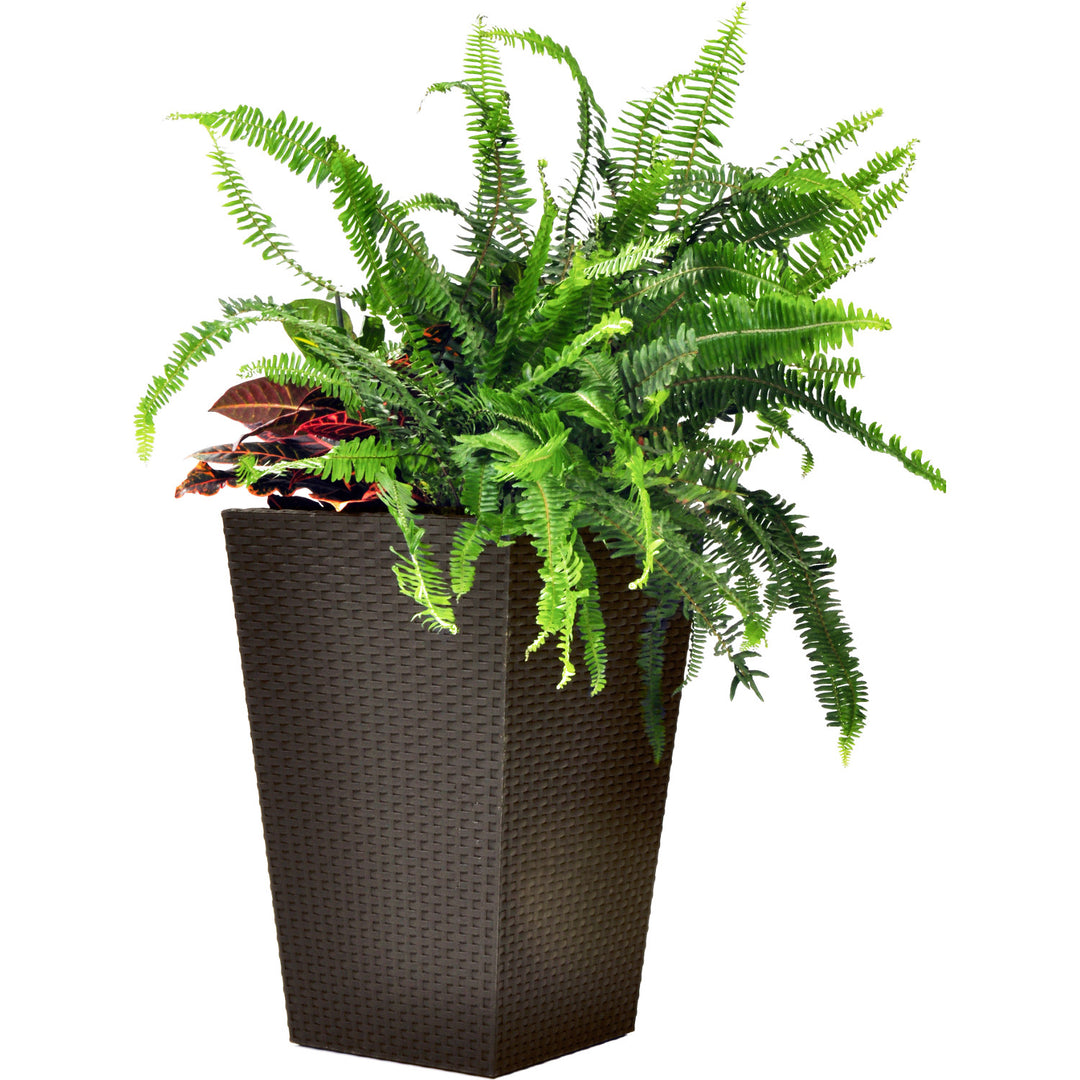 Vaso da fiori Keter, rettangolare, altezza 57 cm, marrone, fioriera in rattan M