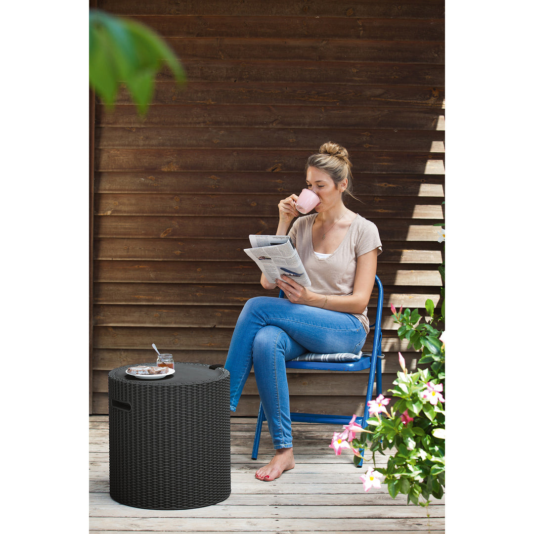 Tavolo multifunzionale Keter, contenitore, sedile, colore antracite, Cool Stool