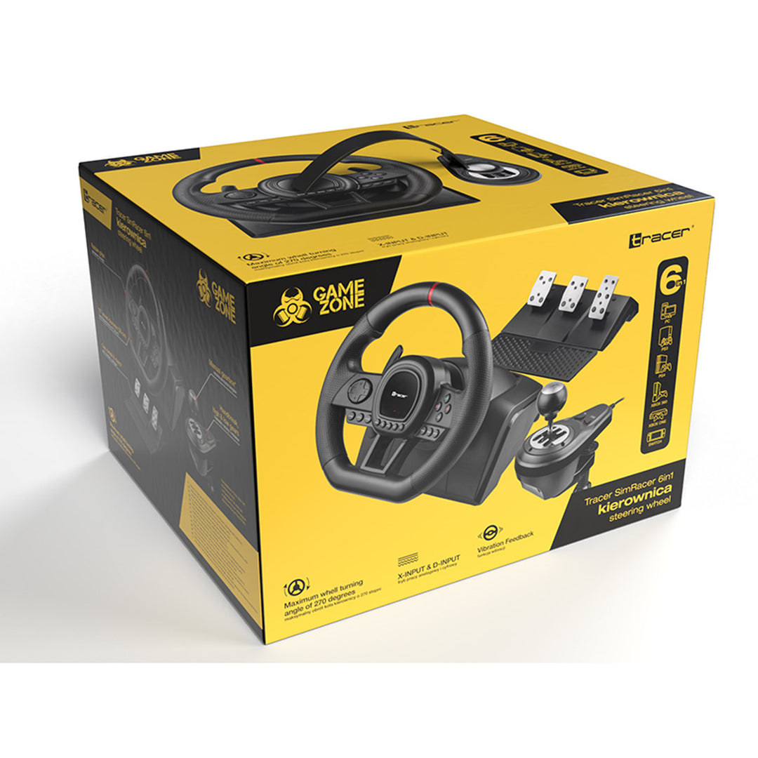 Volante Tracer, cambio, pedali, per PC PS3 PS4 Xbox One Xbox360 Switch, Simracer