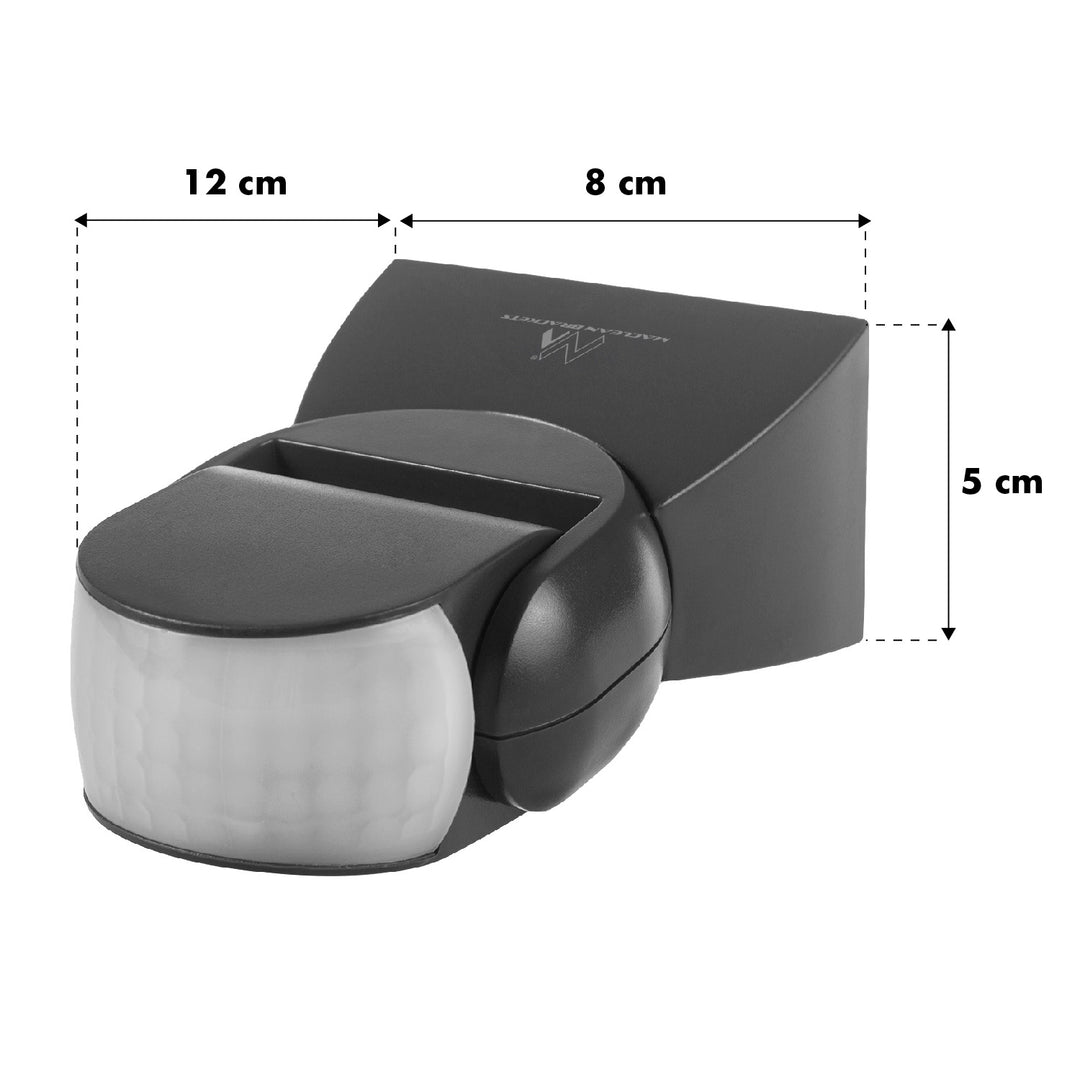 Rilevatore di movimento PIR a infrarossi Maclean IP65 grigio portata 12m MCE201 GR