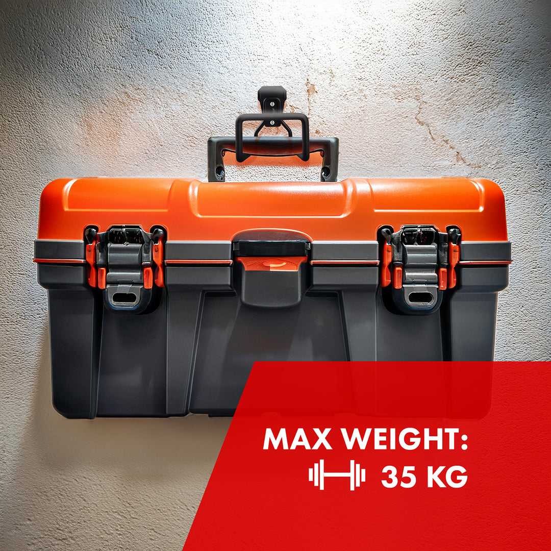 Staffa da parete per garage in acciaio per pneumatici attrezzi scala tubi biciclette max 35kg