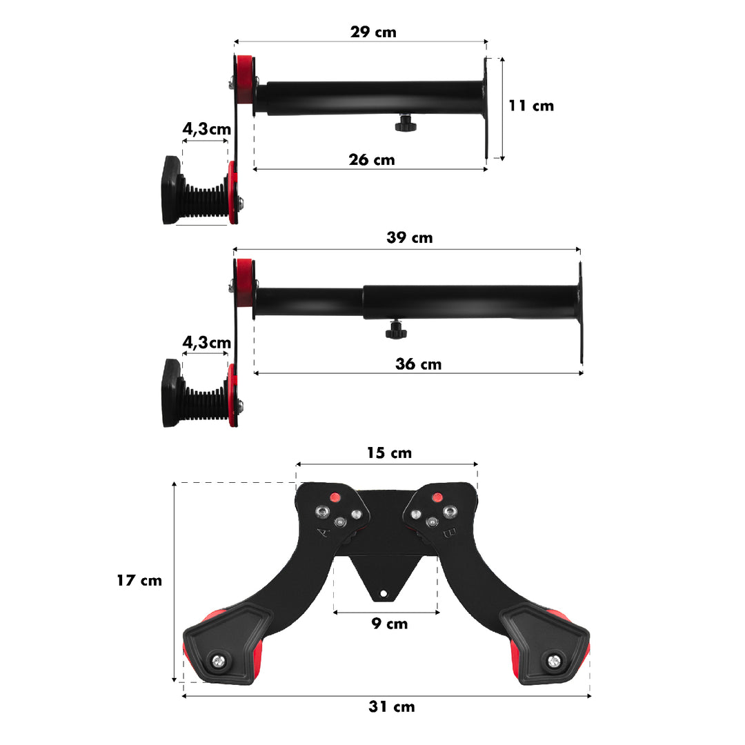 Supporto a parete per bicicletta in acciaio Maclean carico massimo 30 kg MC-449