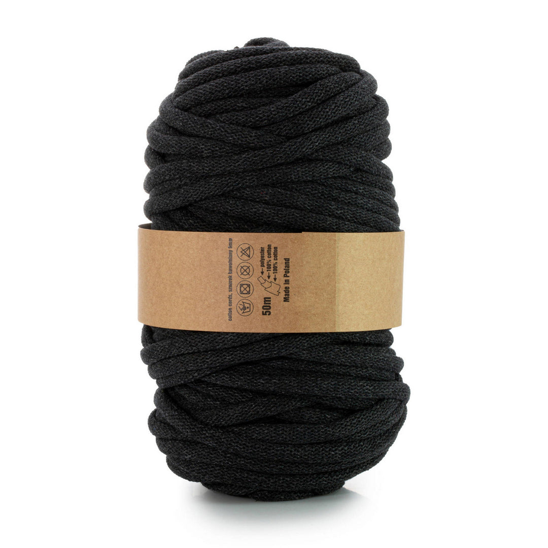 WAS, Cordone intrecciato con anima in poliestere, intrecciato, 9 mm, 50 m, nero